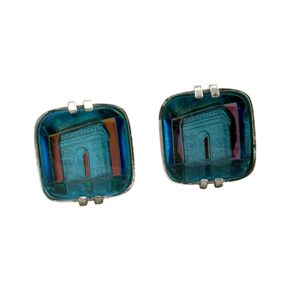 Swank Arc de Triomphe Cufflinks Bavarian Crystal Arts of the World Vintage